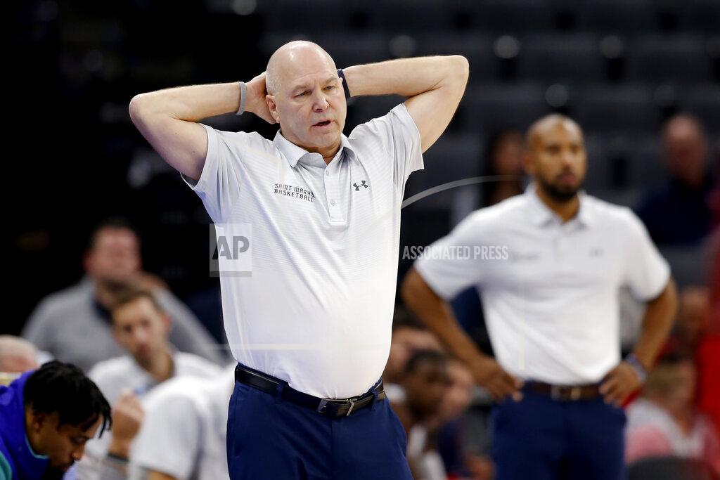 Rich Pedroncelli Saint Mary's coach Randy Bennett watches his team during the second half of an NCAA college basketball game against Fresno State in Sacramento, Calif., Wednesday, Nov. 20, 2019. Saint Mary's won 68-58. (AP Photo/Rich Pedroncelli)
