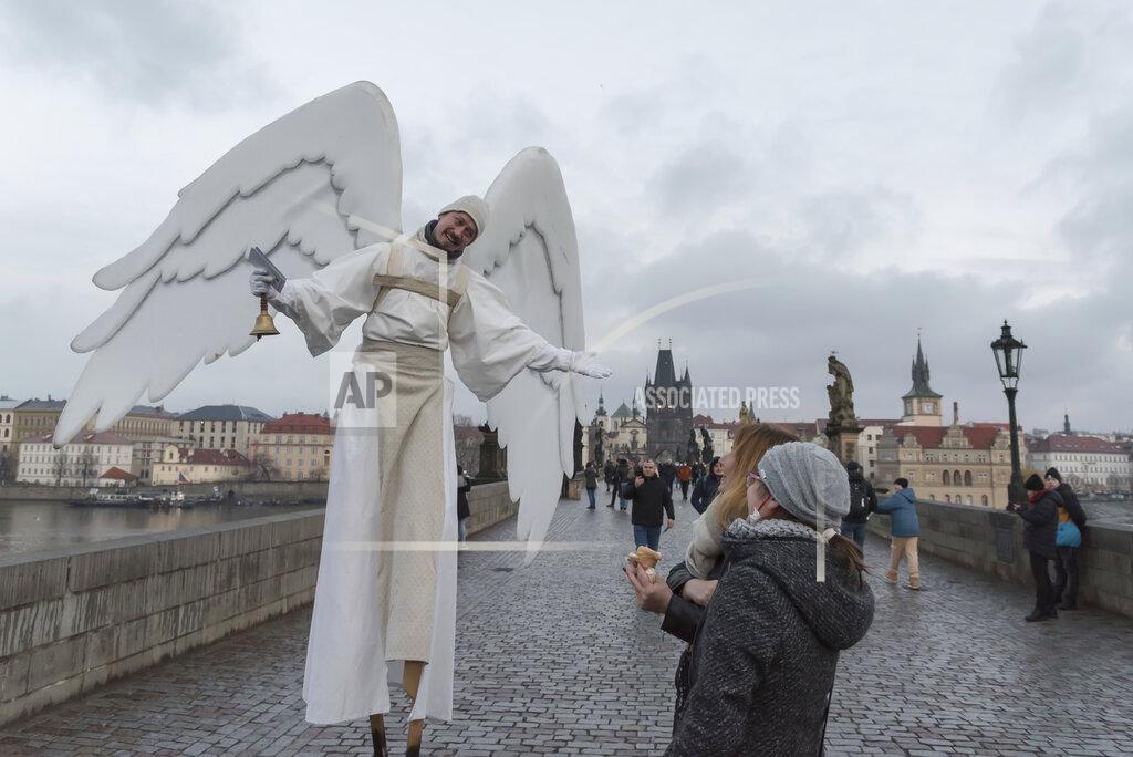 Angelic procession on the first advent Sunday in Prague, Czech Republic - 28 Nov 2021