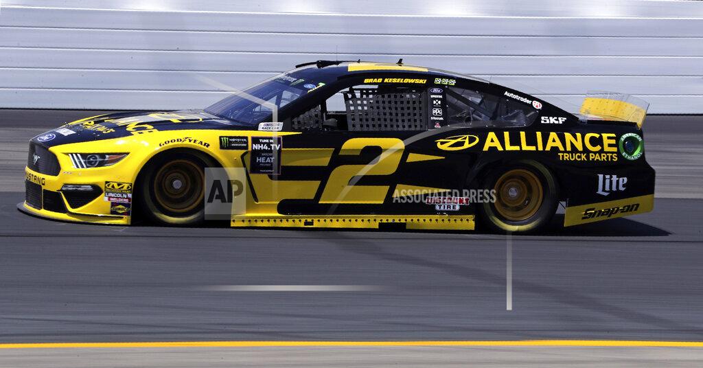 Charles Krupa Brad Keselowski heads down the track during practice for the NASCAR Cup Series auto race at New Hampshire Motor Speedway in Loudon, N.H., Friday, July 19, 2019. Keselowski earned the pole during qualifying. (AP Photo/Charles Krupa)