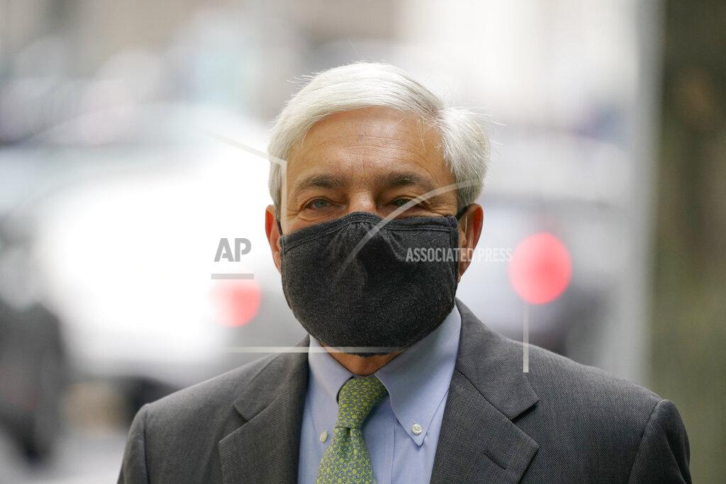 Matt Rourke Former Penn State President Graham Spanier arrives for a hearing at the Dauphin County Courthouse in Harrisburg, Pa., Wednesday, May 26, 2021. (AP Photo/Matt Rourke)