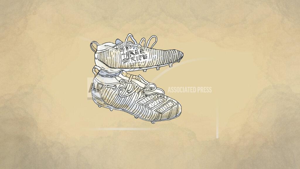 Peter Hamlin An illustration made from a photo provided by Raymond Millare of football cleats given to him by Willie Talamoa. (AP Illustration/Peter Hamlin)