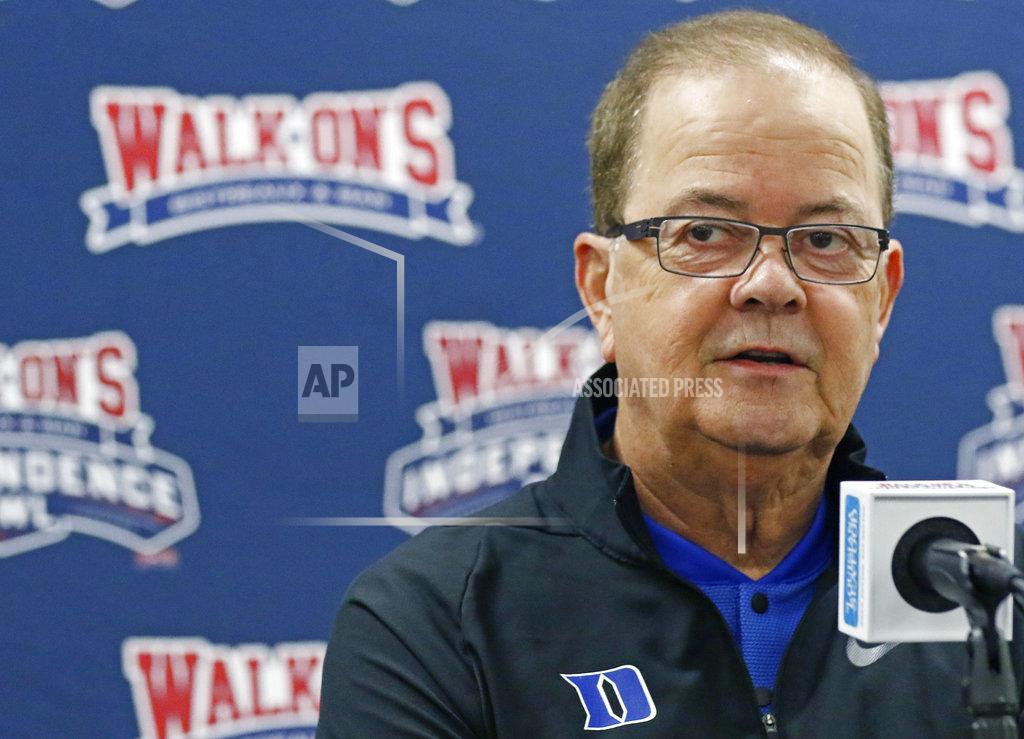 Rogelio V. Solis Duke football coach David Cutcliffe answers a reporter's question during the 2018 Independence Bowl news conference in Shreveport, La., Wednesday, Dec. 26, 2018. Duke faces Temple in the NCAA college football game Thursday. (Rogelio V. Solis/AP)