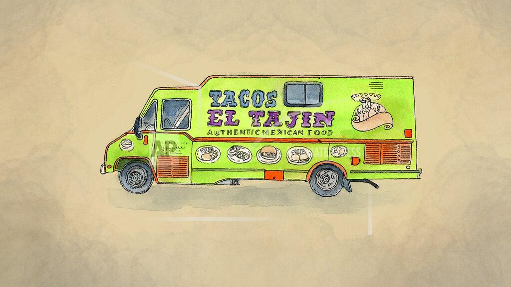 Peter Hamlin An illustration made from a photo of Tomas Lopez's taco truck. (AP Illustration/Peter Hamlin)