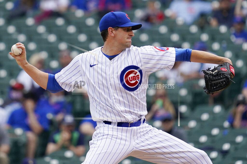 Nam Y. Huh Chicago Cubs starting pitcher Kyle Hendricks throws against the Milwaukee Brewers during the first inning of a baseball game in Chicago, Wednesday, April 7, 2021. (AP Photo/Nam Y. Huh)