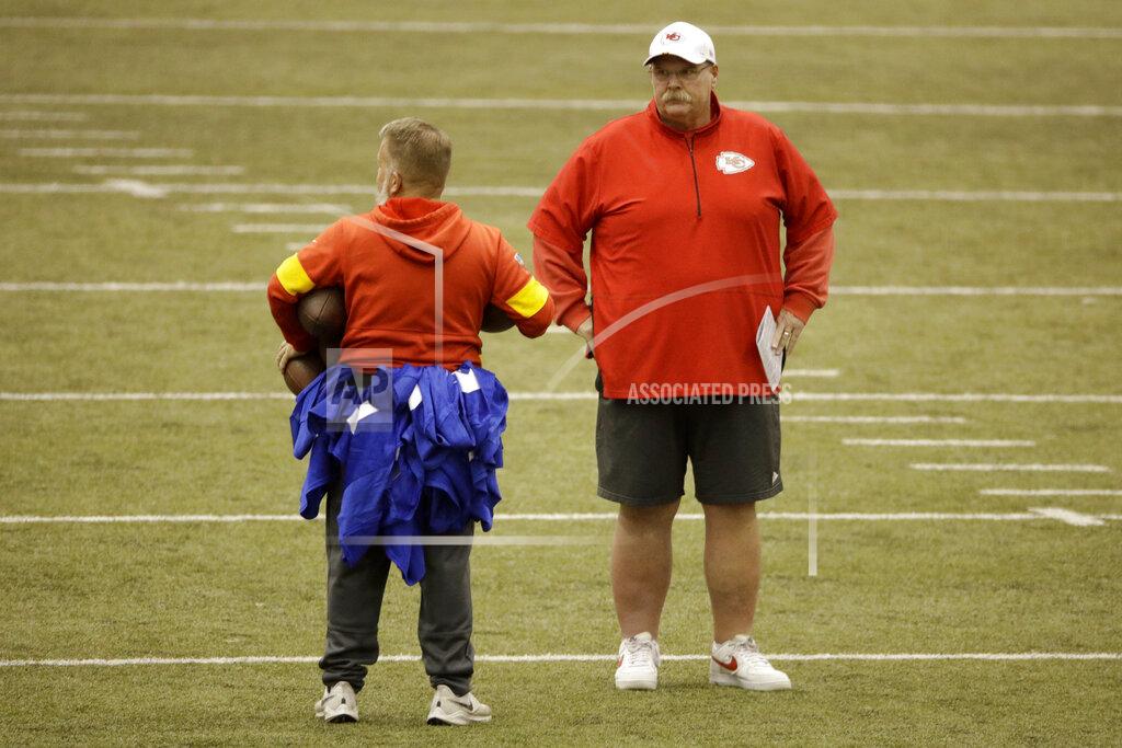 Charlie Riedel Kansas City Chiefs head coach Andy Reid watches during practice for Sunday's NFL AFC championship football game Thursday, Jan. 16, 2020 in Kansas City, Mo. The Chiefs will face the Tennessee Titans for the opportunity to advance to the Super Bowl. (AP Photo/Charlie Riedel)