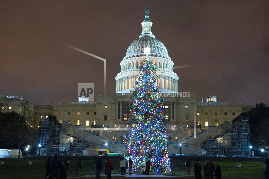 Jose Luis Magana U.S. Capitol Christmas Tree is seen at the U.S. Capitol at night after negotiators sealed a deal for COVID relief Sunday, Dec. 20, 2020, in Washington. Top Capitol Hill negotiators sealed a deal Sunday on an almost $1 trillion COVID-19 economic relief package, finally delivering long-overdue help to businesses and individuals and providing money to deliver vaccines to a nation eager for them. (AP Photo/Jose Luis Magana.
