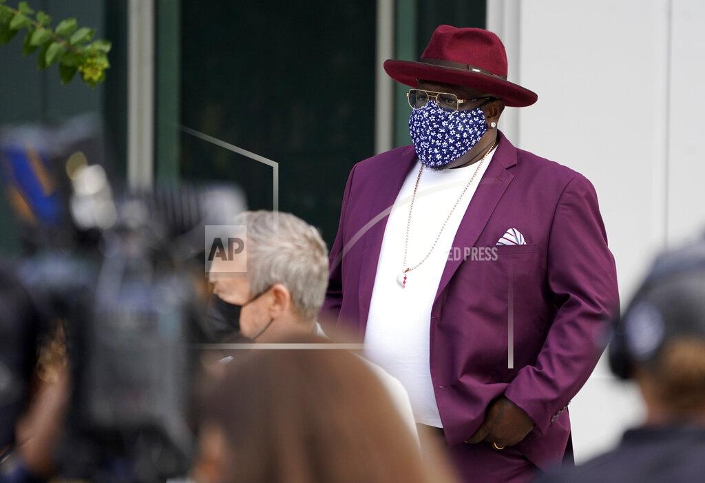 Chris Pizzello Cedric the Entertainer, host of Sunday's 73rd Primetime Emmy Awards, wears a mask as he waits to take the stage during the show's Press Preview Day, Wednesday, Sept. 14, 2021, at the Television Academy in Los Angeles. The awards show honoring excellence in American television programming will be held at the Event Deck at L.A. Live. (AP Photo/Chris Pizzello)
