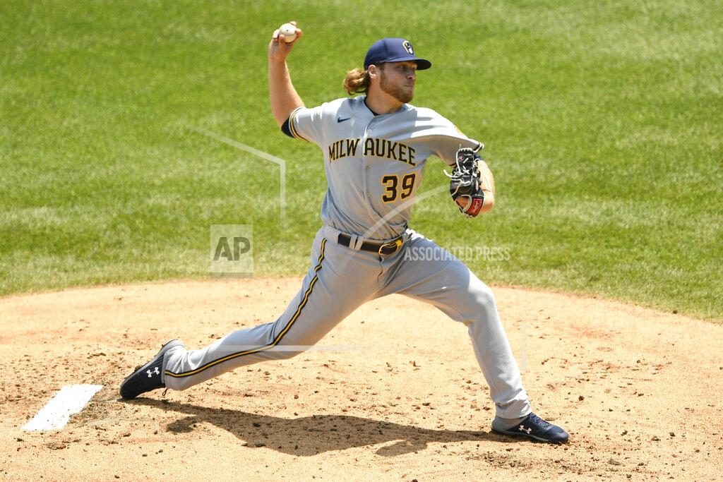Paul Beaty Milwaukee Brewers starter Corbin Burnes delivers a pitch during the first inning of a baseball game against the Chicago Cubs Saturday, July 25, 2020, in Chicago. (AP Photo/Paul Beaty)