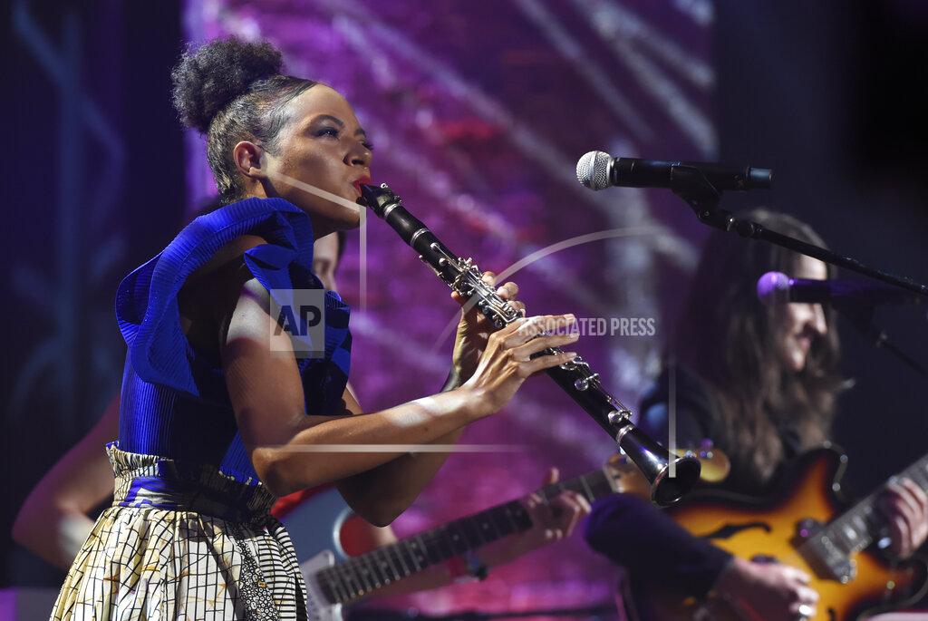 Mark Zaleski FILE - Allison Russell performs during the Americana Honors & Awards show on Sept. 22, 2021, in Nashville, Tenn. Russell's debut solo album “Outside Child" is nominated for album of the year for the 2022 Americana Honors and Awards. The Canadian-born musician's song, “Persephone,” is up for song of the year. (AP Photo/Mark Zaleski, File)