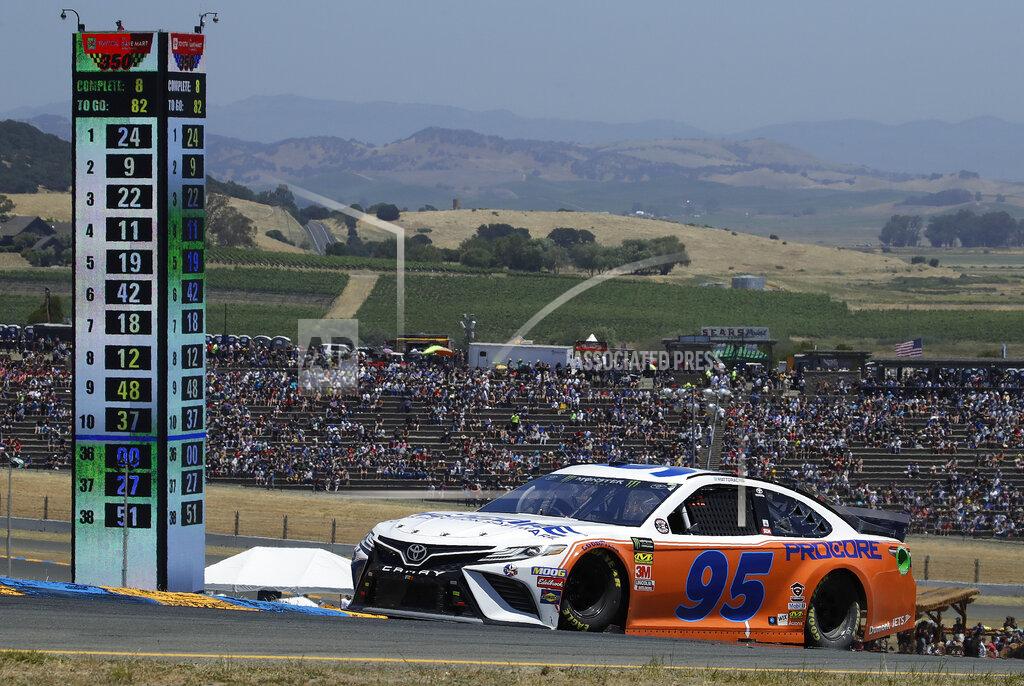 Ben Margot In this photo taken Sunday, June 23, 2019, NASCAR Cup Series driver Matt DiBenedetto (95) competes during a NASCAR Sprint Cup Series auto race in Sonoma, Calif. DiBenedetto drove his Leavine Family Racing Toyota to his first top-five finish in the 156th career start of a career spent with underfunded, back-of-the-pack teams. (AP Photo/Ben Margot)