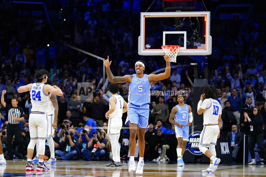 Matt Rourke North Carolina's Armando Bacot reacts during the second half of a college basketball game against UCLA in the Sweet 16 round of the NCAA tournament, Friday, March 25, 2022, in Philadelphia. (AP Photo/Matt Rourke)