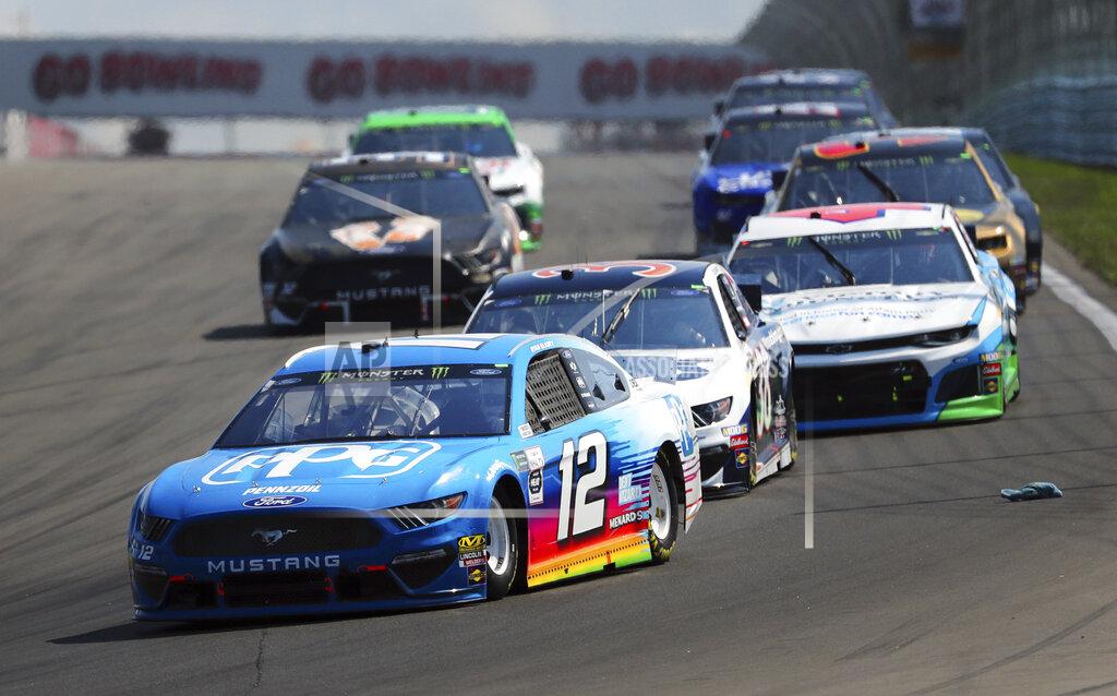John Munson Ryan Blaney heads into Turn 1 during a NASCAR Cup Series auto race at Watkins Glen International, Sunday, Aug. 4, 2019, in Watkins Glen, N.Y. (AP Photo/John Munson)