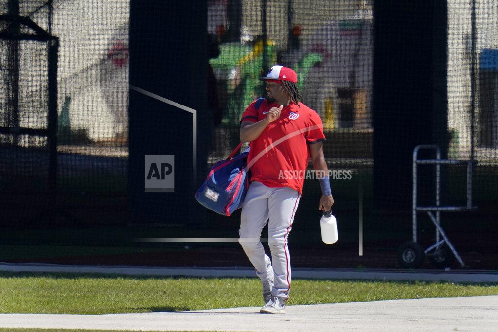 Jeff Roberson Washington Nationals' Josh Bell leaves the batting cages during spring training baseball practice Thursday, Feb. 25, 2021, in West Palm Beach, Fla. (AP Photo/Jeff Roberson)