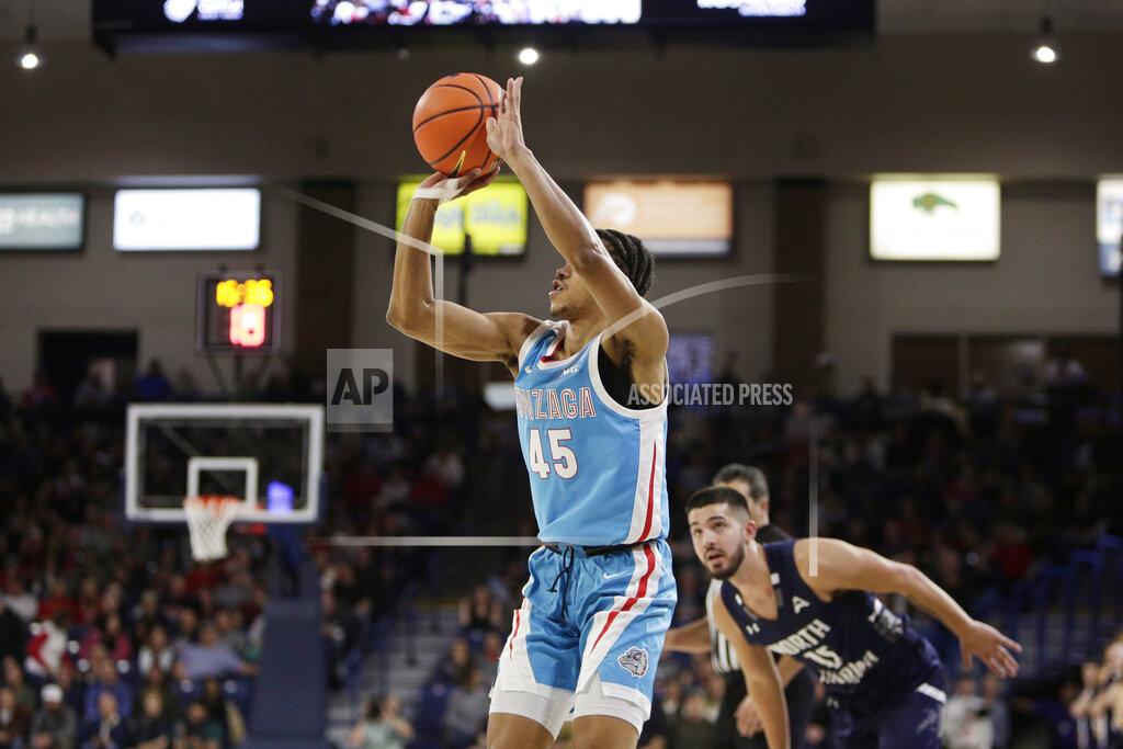 Young Kwak Gonzaga guard Rasir Bolton shoots during the second half of an NCAA college basketball game against North Florida, Monday, Nov. 7, 2022, in Spokane, Wash. Gonzaga won 104-63. (AP Photo/Young Kwak)