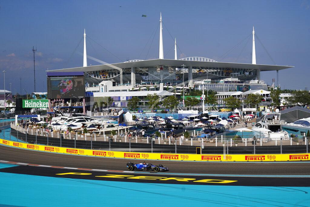 Wilfredo Lee Williams driver Alexander Albon of Thailand makes his way around the circuit during the second practice session for the Formula One Miami Grand Prix auto race at the Miami International Autodrome, Friday, May 6, 2022, in Miami Gardens, Fla. (AP Photo/Wilfredo Lee)
