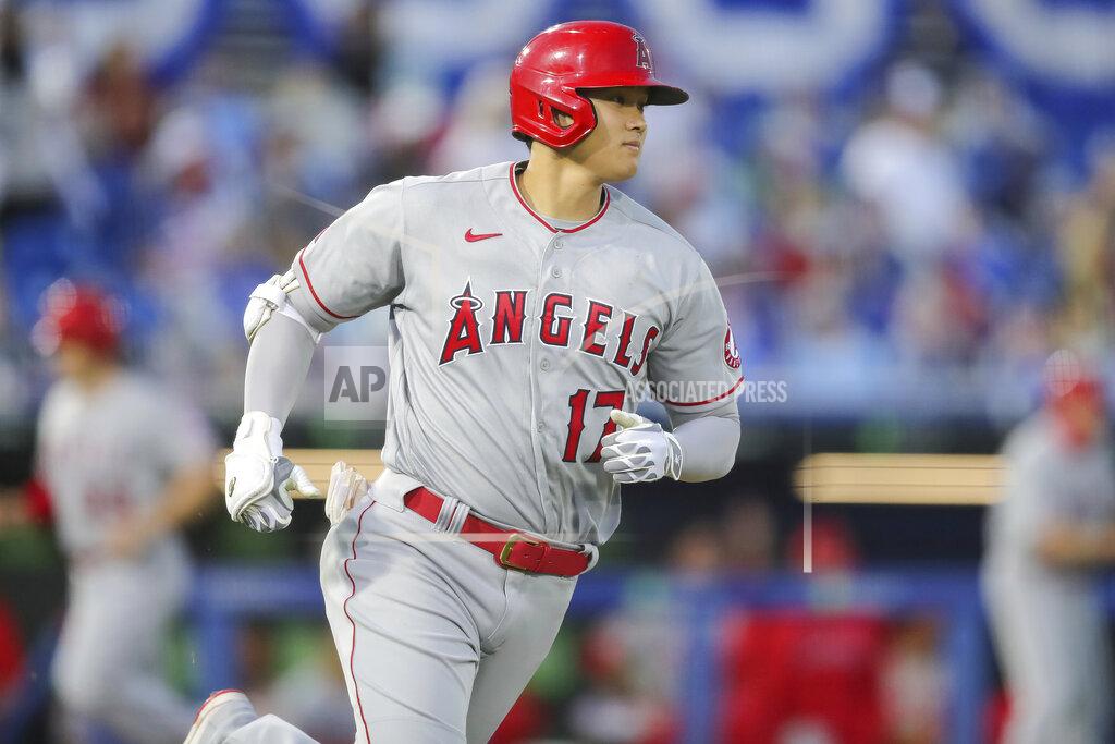 Mike Carlson Los Angeles Angels' Shohei Ohtani watches his three-run double against the Toronto Blue Jays during the second inning of a baseball game Friday, April 9, 2021, in Dunedin, Fla. (AP Photo/Mike Carlson)