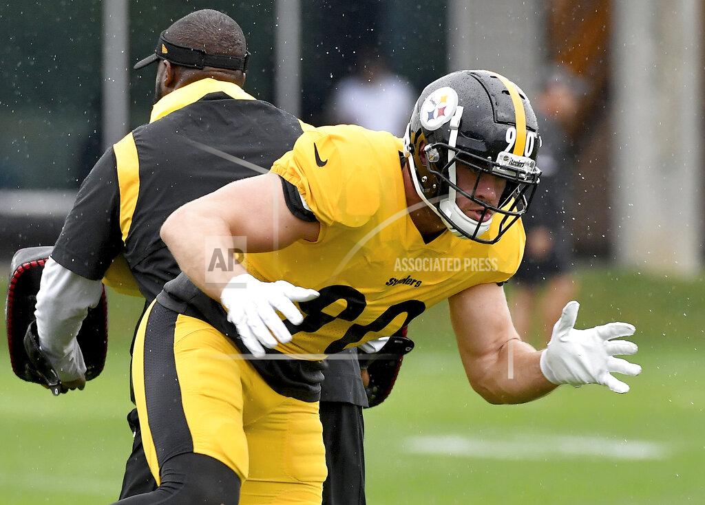 Matt Freed Pittsburgh Steelers linebacker T.J. Watt works through drills during the NFL football team's practice Wednesday, Sept. 8, 2021, in Pittsburgh. (Matt Freed/Pittsburgh Post-Gazette via AP)