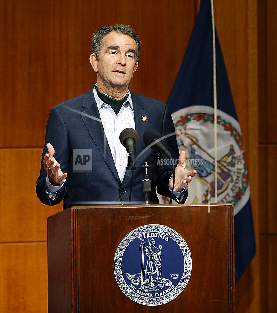 Mark Gormus Virginia Governor Ralph Northam speaks during the COVID-19 update news conference in the Patrick Henry Building, Wednesday, April 29, 2020, in Richmond, Va. (Mark Gormus/Richmond Times-Dispatch via AP)