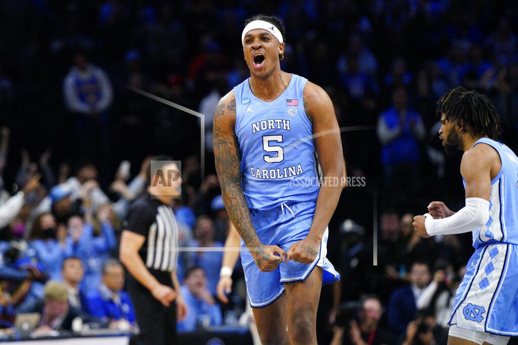 Chris Szagola North Carolina's Armando Bacot (5) reacts during the second half of a college basketball game against UCLA in the Sweet 16 round of the NCAA tournament, Friday, March 25, 2022, in Philadelphia. (AP Photo/Chris Szagola)