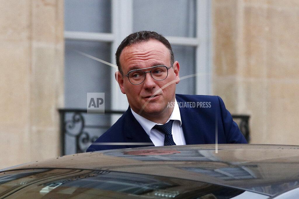 Michel Spingler FILE - New French Minister of Solidarity Damien Abad leaves the Elysee Palace after the first cabinet meeting since French President Emmanuel Macron 's reelection, Monday, May 23, 2022 in Paris. Former French minister Damien Abad had to step down from the government earlier this year after being accused of rape by two women. He denied the allegations and was reelected to his parliamentary seat in June. The case helped galvanize a movement aimed at exposing sexual misconduct in French politics. (AP Photo/Michel Spingler, File)