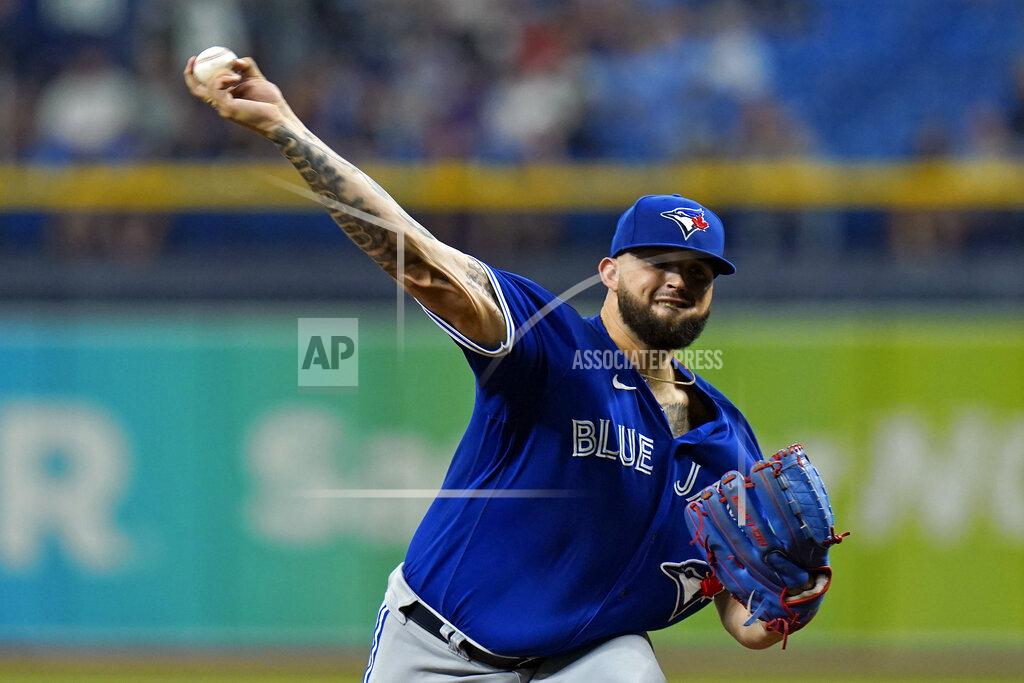 Chris O'MEara Toronto Blue Jays starting pitcher Alek Manoah delivers to the Tampa Bay Rays during the first inning of a baseball game Tuesday, Sept. 21, 2021, in St. Petersburg, Fla. (AP Photo/Chris O'Meara)
