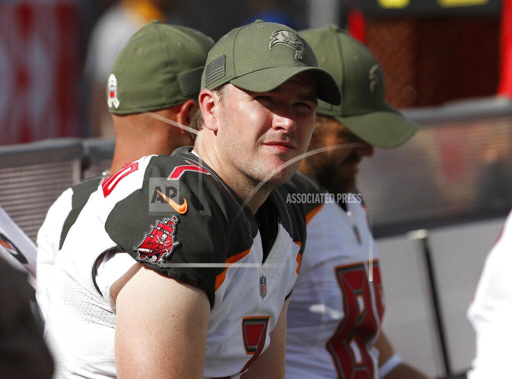 Mark Lomoglio FILE - In this Nov. 11, 2018 file photo, Tampa Bay Buccaneers kicker Chandler Catanzaro (7) on the bench during the first half of an NFL football game against the Washington Redskins in Tampa, Fla. Catanzaro has retired after a shaky start to New York Jets training camp. The team announced Catanzaro's decision Sunday, Aug. 11, 2019. The Jets also signed kicker Taylor Bertolet to replace Catanzaro on the roster. (AP Photo/Mark LoMoglio)