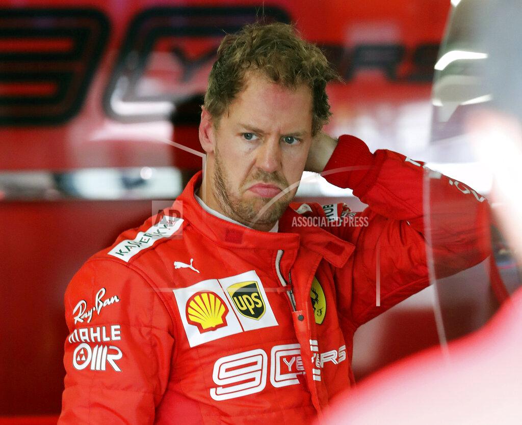 Tom Boland Ferrari driver Sebastian Vettel, of Germany, gets ready for the second practice session at the Formula One Canadian Grand Prix auto race, Friday, June 7, 2019, in Montreal. (Tom Boland/The Canadian Press via AP)