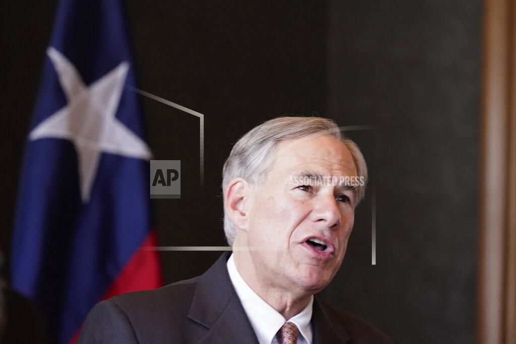 Lm Otero Texas Gov Greg Abbott speaks during a news conferenced about migrant children detentions Wednesday, March 17, 2021, in Dallas. (AP Photo/LM Otero)