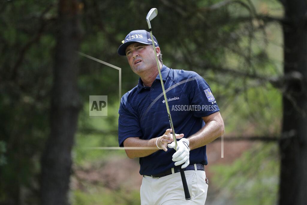 Darron Cummings Ryan Palmer hits from the second tee during the final round of the Memorial golf tournament, Sunday, July 19, 2020, in Dublin, Ohio. (AP Photo/Darron Cummings)