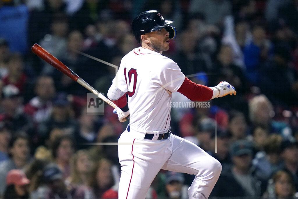 Charles Krupa Boston Red Sox's Trevor Story watches his RBI single during the sixth inning of the team's baseball game against the Seattle Mariners at Fenway Park, Thursday, May 19, 2022, in Boston. (AP Photo/Charles Krupa)