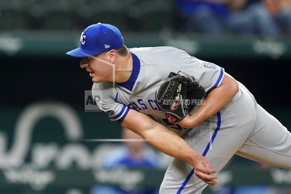 Tony Gutierrez Kansas City Royals starting pitcher Brad Keller follows through on his delivery to the Texas Rangers in the third inning of a baseball game, Tuesday, May 10, 2022, in Arlington, Texas. (AP Photo/Tony Gutierrez)