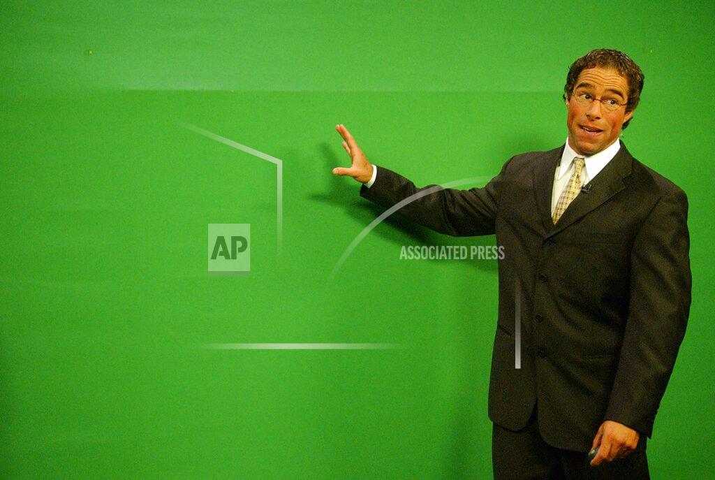 Jaelyn Demaria In this Oct. 5, 2006 photo, KRQE-TV Chief Meteorologist Mark Ronchetti stands in front of a "green screen" as he gives the weathercast at the KRQE studios in Albuquerque, N.M. Ronchetti announced Tuesday, Jan. 7, 2020, that he is joining the race for U.S. Senate in New Mexico. Ronchetti is jumping in the contest for the GOP nomination after stepping down for his job as chief meteorologist for the CBS affiliate in Albuquerque. (Jaelyn deMaria/The Albuquerque Journal via AP)/The Albuquerque Journal via AP)