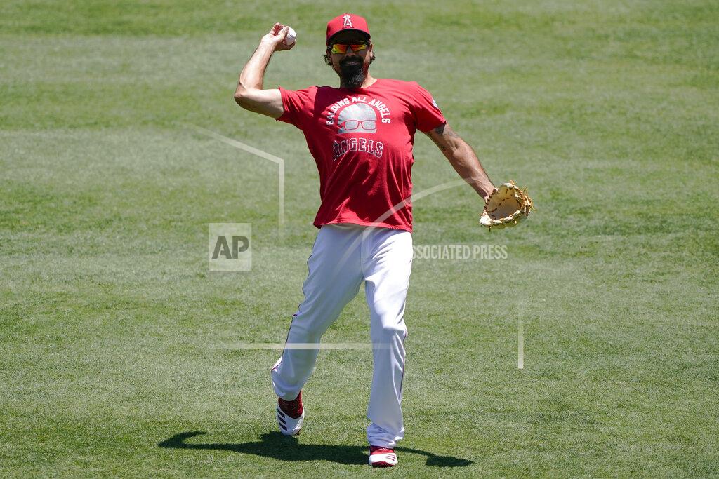 Ashley Landis Los Angeles Angels third baseman Anthony Rendon throws during baseball practice at Angel Stadium on Wednesday, July 8, 2020, in Anaheim, Calif. (AP Photo/Ashley Landis)