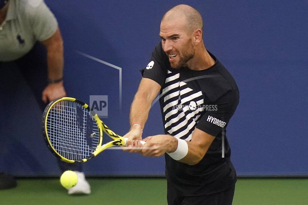 Frank Franklin Ii Adrian Mannarino, of France, returns a shot to Alexander Zverev, of Germany, during the third round of the U.S. Open tennis championships, Friday, Sept. 4, 2020, in New York. (AP Photo/Frank Franklin II)