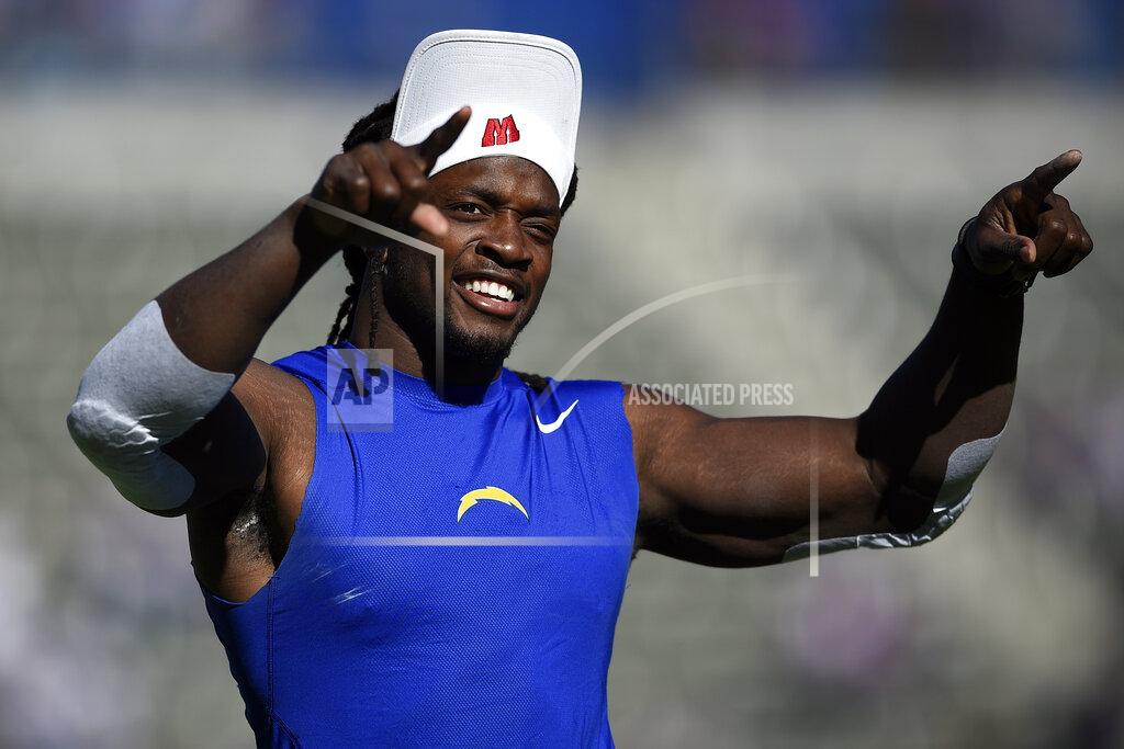 Kelvin Kuo Los Angeles Chargers running back Melvin Gordon reacts before an NFL football game against the Minnesota Vikings Sunday, Dec. 15, 2019, in Carson, Calif. (AP Photo/Kelvin Kuo)