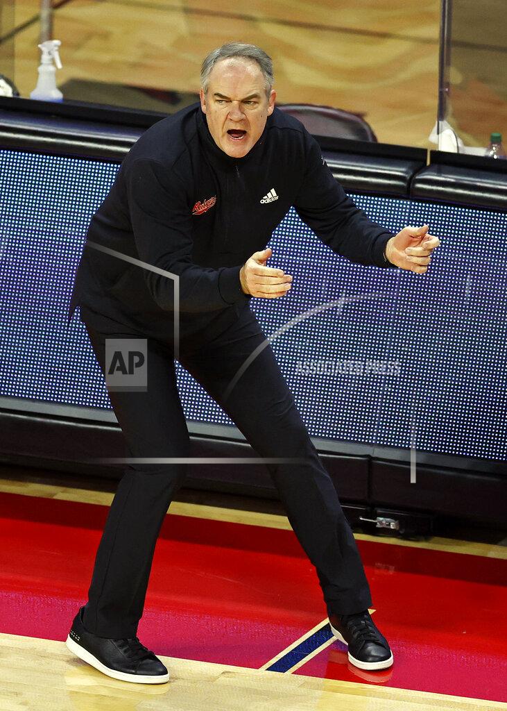Adam Hunger Rutgers head coach Steve Pikiell directs his team against Ohio State during the second half of an NCAA college basketball game Saturday, Jan. 9, 2021, in Piscataway, N.J. Ohio State won 79-68. (AP Photo/Adam Hunger)