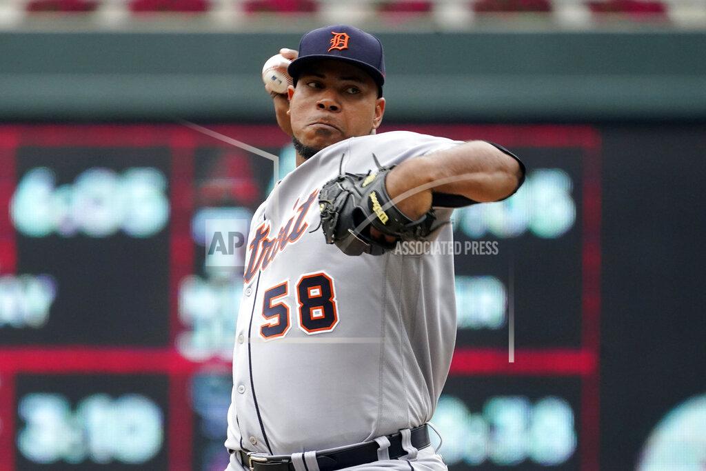 Jim Mone Detroit Tigers pitcher Wily Peralta throws against the Minnesota Twins in the first inning of a baseball game, Wednesday, July 28, 2021, in Minneapolis. (AP Photo/Jim Mone)