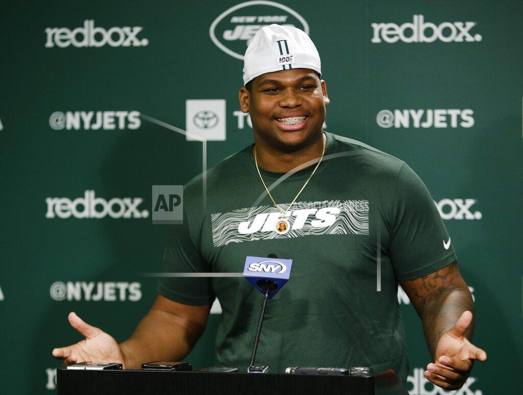 Frank Franklin Ii New York Jets' Quinnen Williams speaks during an NFL football news conference Friday, May 10, 2019, in Florham Park, N.J. (AP Photo/Frank Franklin II)