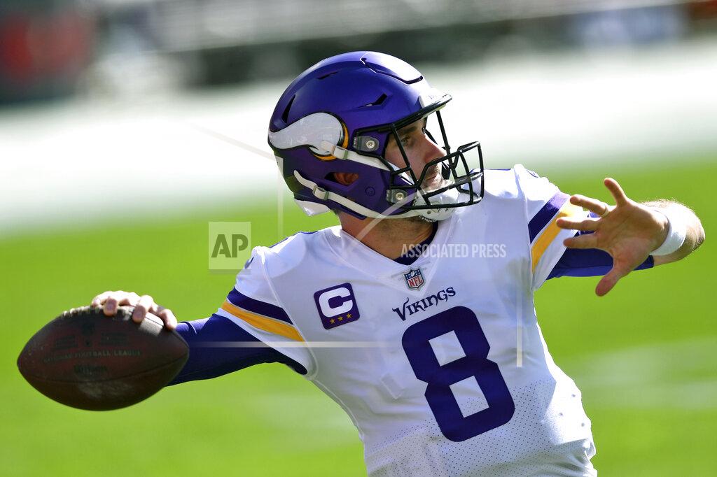 Jason Behnken Minnesota Vikings quarterback Kirk Cousins (8) warms up before an NFL football game against the Tampa Bay Buccaneers Sunday, Dec. 13, 2020, in Tampa, Fla. (AP Photo/Jason Behnken)