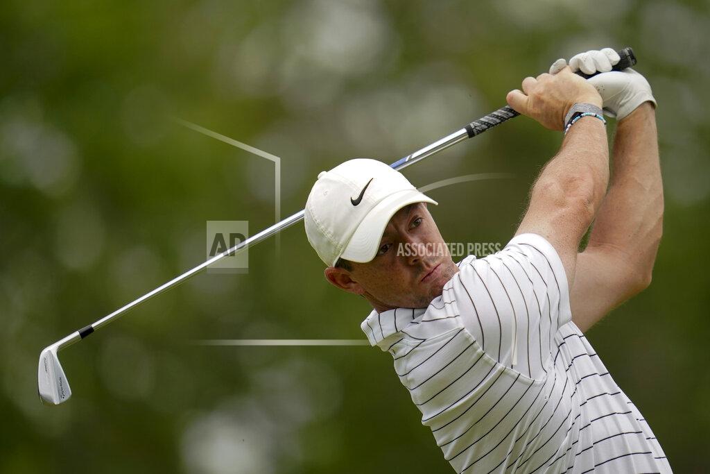 Sue Ogrocki Rory McIlroy, of North Ireland, watches his tee shot on the 12th hole during a practice round for the PGA Championship golf tournament, Tuesday, May 17, 2022, in Tulsa, Okla. (AP Photo/Sue Ogrocki)