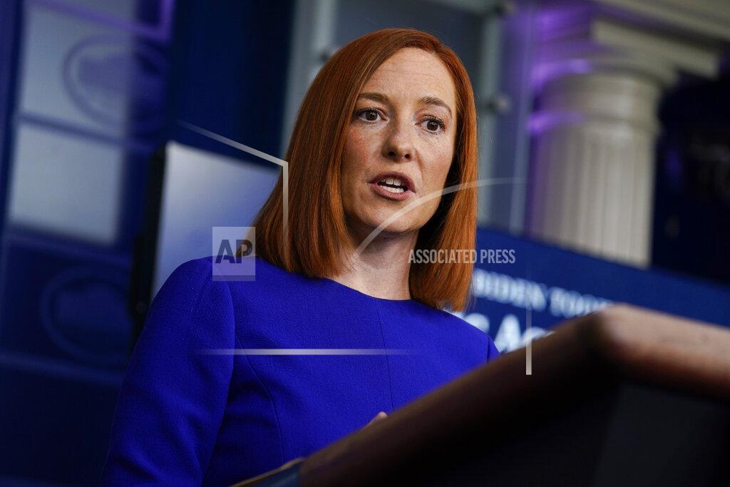 Evan Vucci White House press secretary Jen Psaki speaks during a press briefing at the White House, Wednesday, Jan. 20, 2021, in Washington. (AP Photo/Evan Vucci)