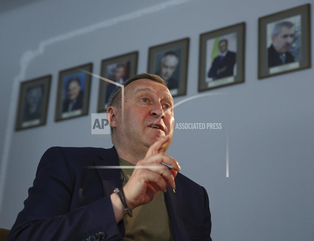 Michal Dyjuk Ukrainian Ambassador to Poland, Andrii Deshchytsia, speaks during an interview with The Associated Press in Warsaw, Poland, Friday, May 20, 2022. Ukraine's ambassador to neighboring Poland says his country is grateful for the welcome that Poles have given to millions of Ukrainians, but hopes the European Union will soon release billions of euros to Poland so that helping those fleeing the war does not come “at the cost of the Polish people.” Ambassador Andrii Deshchytsia said that while there have been no real social tensions in the three months since Ukrainians began crossing into Poland seeking safety, he worries they could appear in the future given how much Poland has done. (AP Photo/Michal Dyjuk)