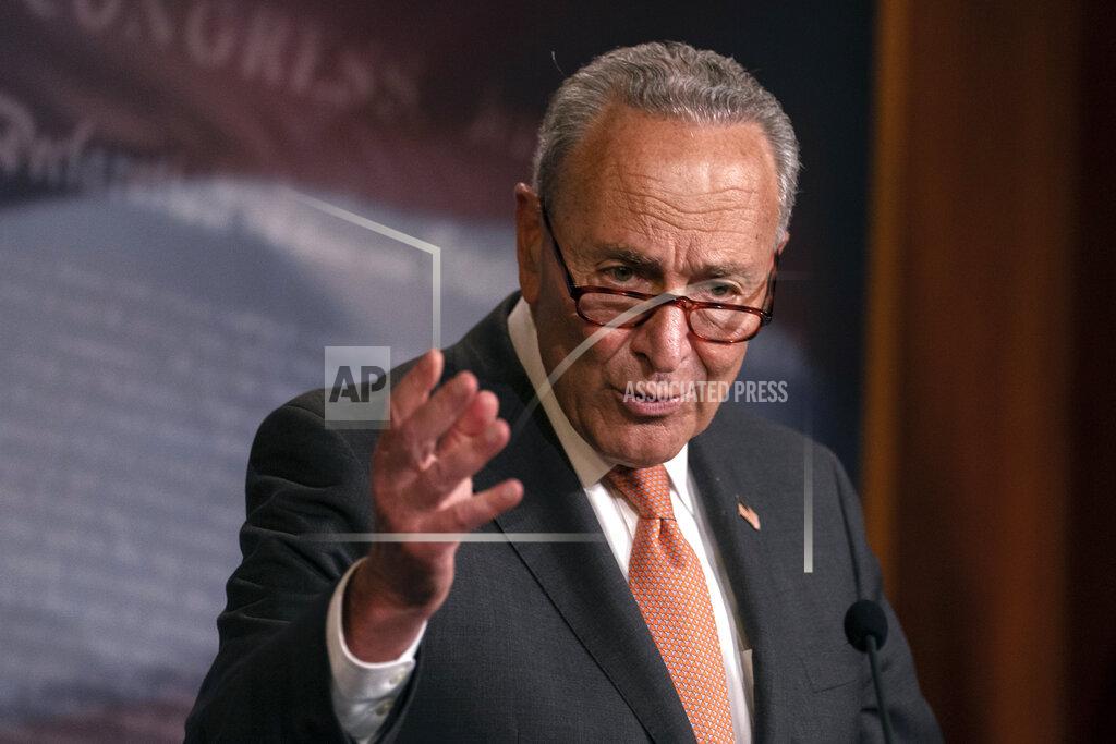 Senate Minority Leader Sen. Chuck Schumer of N.Y., speaks during a news conference on Capitol Hill in Washington, Tuesday, July 21, 2020. (AP Photo/Carolyn Kaster)