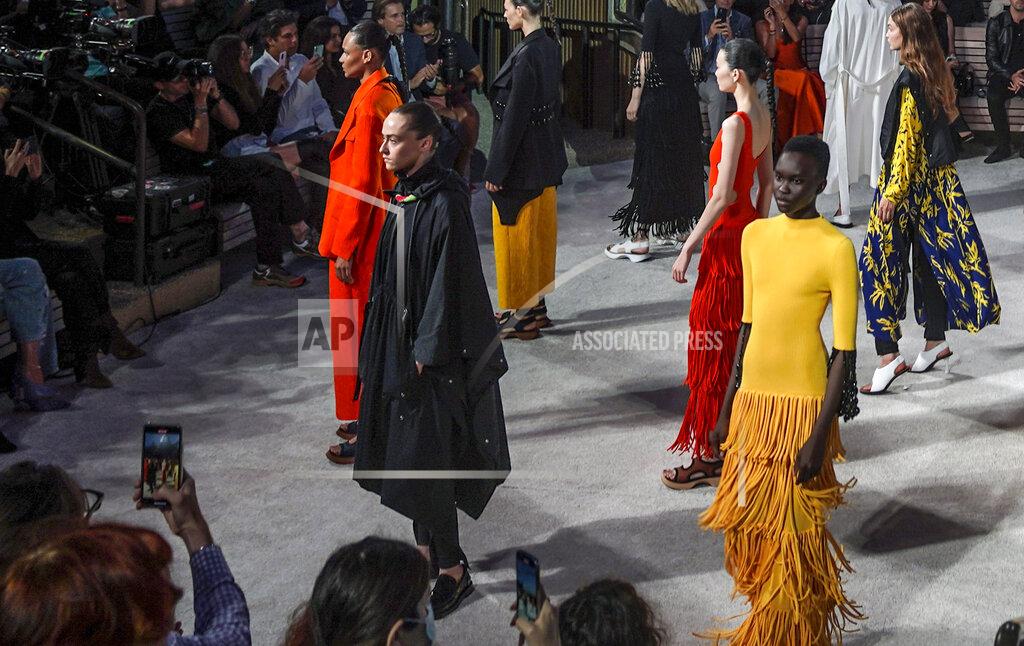 Bebeto Matthews The latest fashion from Proenza Schouler is modeled during New York's Fashion Week, Wednesday Sept. 8, 2021. (AP Photo/Bebeto Matthews)