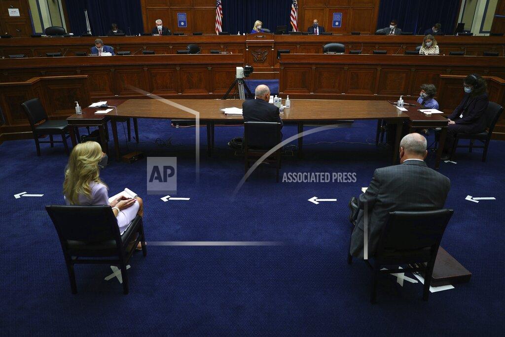 Tom Brenner Postmaster General Louis DeJoy testifies before a House Oversight and Reform Committee hearing on the Postal Service on Capitol Hill, Monday, Aug. 24, 2020, in Washington. (Tom Brenner/Pool via AP)