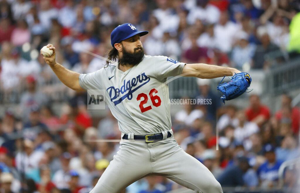 Bob Andres Los Angeles Dodgers starting pitcher Tony Gonsolin throws to an Atlanta Braves batter during the first inning of a baseball game Sunday, June 26, 2022, in Atlanta. (AP Photo/Bob Andres)