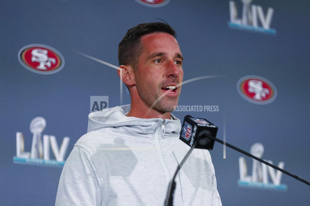 Wilfredo Lee San Francisco 49ers head coach Kyle Shanahan speaks during a media availability, Thursday, Jan. 30, 2020, in Miami, for the NFL Super Bowl 54 football game against the Kansas City Chiefs. (AP Photo/Wilfredo Lee)