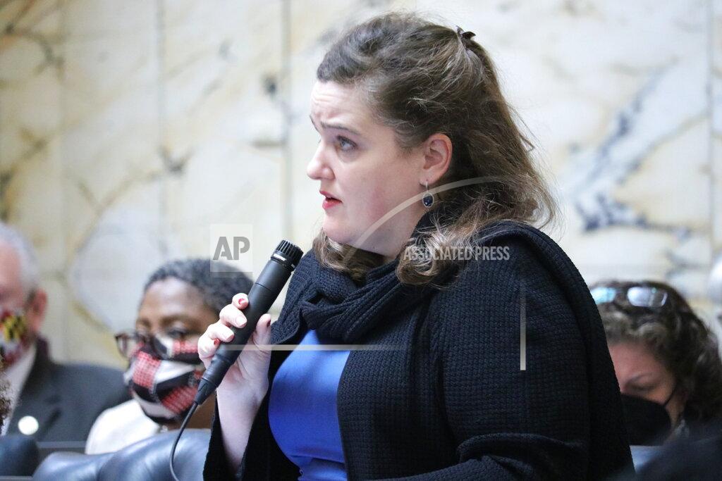 Brian Witte FILE - Maryland Del. Ariana Kelly, a Democrat, urges lawmakers to support a measure to expand abortion access in Maryland, shortly before the House of Delegates voted to override Republican Gov. Larry Hogan's veto of the bill on April 9, 2022, in Annapolis, Md. A new law in Maryland will expand access to abortion by ending a restriction that only physicians perform them. The law taking effect Friday, July 1, 2022, will enable nurse practitioners, nurse midwives and physician assistants to provide abortions with training. (AP Photo/Brian Witte, File)