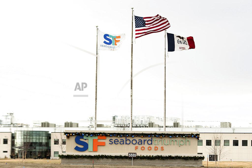 FILE - In this Dec. 20, 2017, file photo, is the Seaboard Triumph Foods pork processing plant in Sioux City, Iowa. Christensen Farms, one influential pork company has received the vast majority of payments from an Iowa program designed to support farmers who euthanized their hogs after the coronavirus devastated their industry. Newly released data shows that Christensen Farms has received $1.86 million from the Iowa Disposal Assistance Program. That's 72% of the $2.6 million the program has paid to date. (Tim Hynds/Sioux City Journal via AP, File)