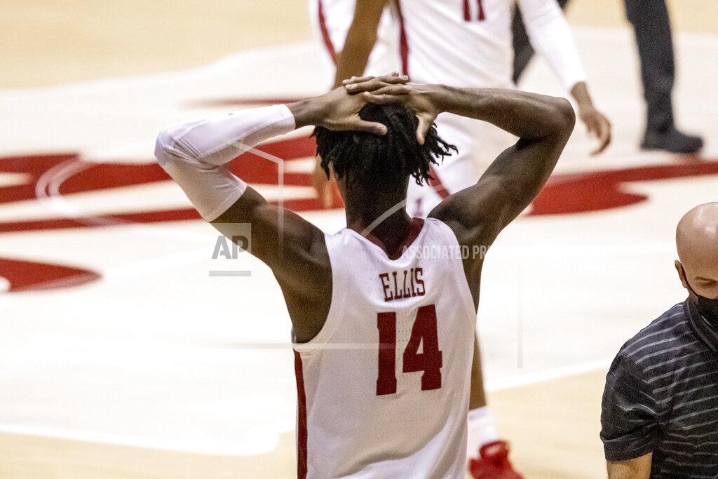 Vasha Hunt Alabama guard Keon Ellis (14) looks on after Alabama finished with a 73-71 loss to Western Kentucky after the second half of an NCAA college basketball game, Saturday, Dec. 19, 2020, in Tuscaloosa, Ala. (AP Photo/Vasha Hunt)